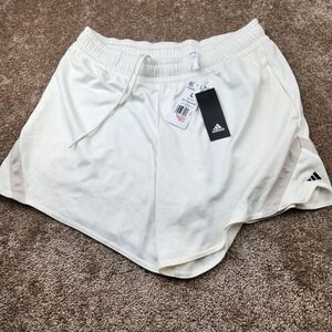 Adidas Select Basketball Shorts Women Large Off White HZ9979 Athletic Mesh New